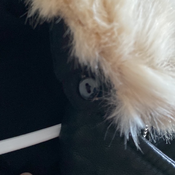 Zara Faux Leather Jacket with Removable Faux Fur Collar in size Medium - Picture 6 of 12